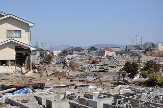写真：津波で被災した現地の様子