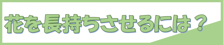 花を長持ちさせるには