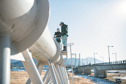 水管橋にて巡視