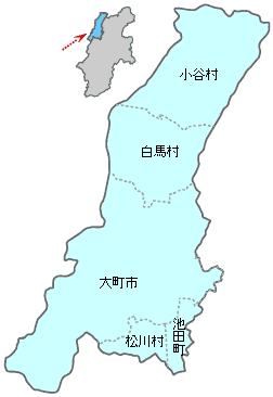 北アルプス地域の地図