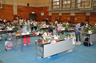 写真：フラワーアレンジメント競技