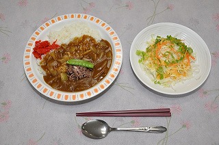 写真：昼食のジビエカレー