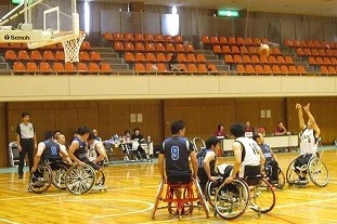 画像：長野県障がい者スポーツ大会（車いすバスケ）