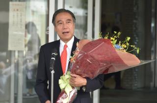 阿部知事４期目初登庁