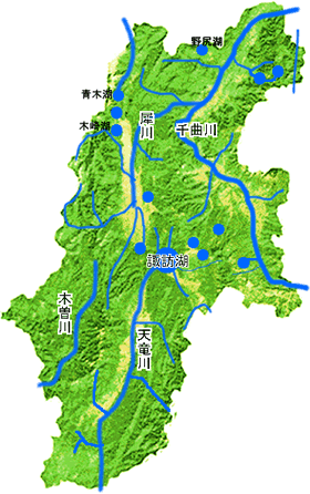 おもな山 川 湖 長野県