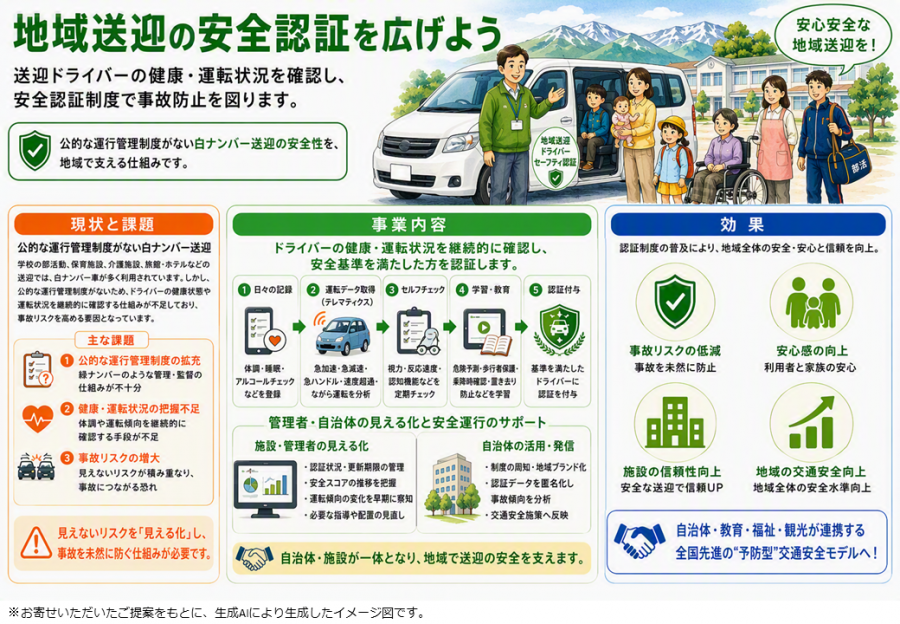 地域送迎の安全認証を広げよう