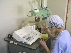 写真:理化学検査の様子