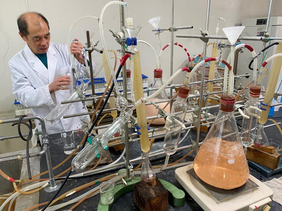 植物体成分分析の様子