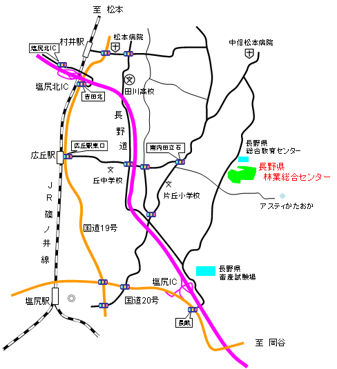 林業総合センター周辺地図