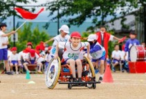 「車いすリレー」実施の様子