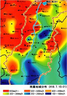 雨量地域分布図