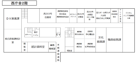 西庁舎2階フロア図